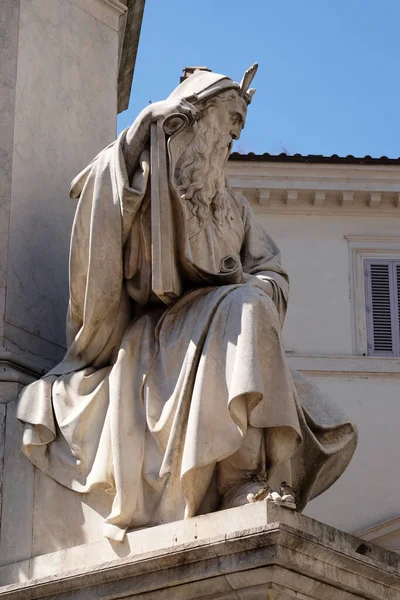 Moses Statue Column Immaculate Conception Ignazio Jacometti Piazza Mignanelli Rome — Stock Photo, Image