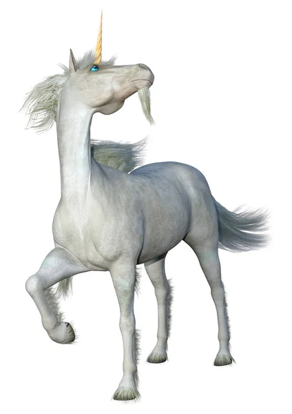 Rendering White Horse Isolated Background — Stock Photo, Image