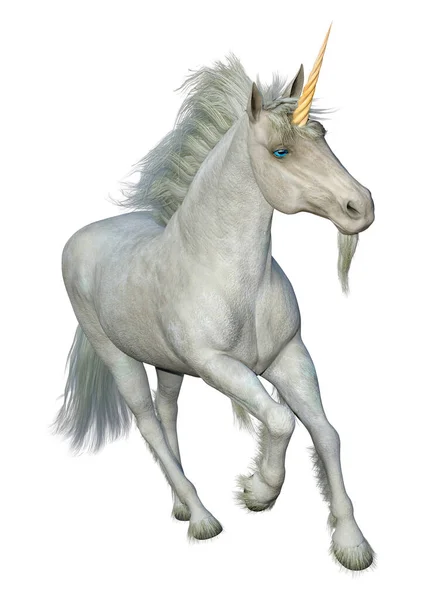 Renderowanie Białego Konia Odizolowanego Tle — Zdjęcie stockowe