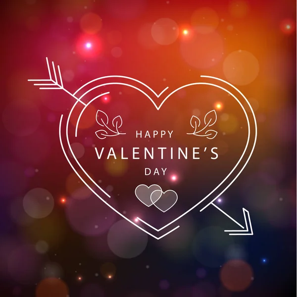 Panoramic Red Purple Bokeh Congratulation Valentine Day Vector Illustration — Stock Photo, Image