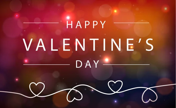 Panoramic Red Purple Bokeh Congratulation Valentine Day Vector Illustration — Stock Photo, Image
