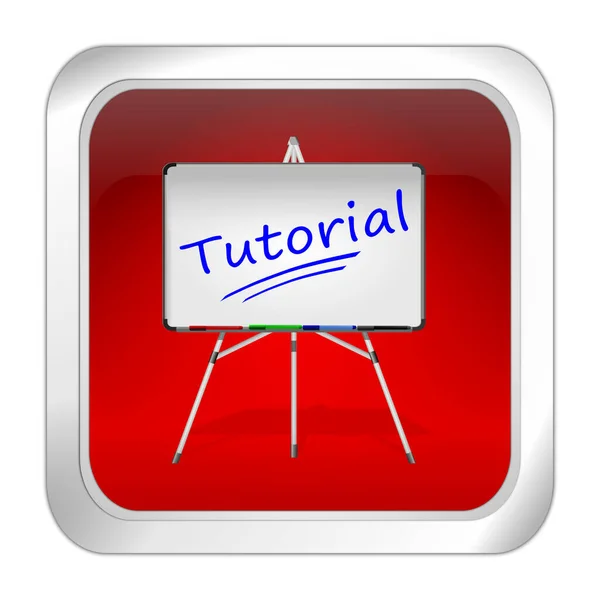 Botón Tutorial Rojo Ilustración — Foto de Stock