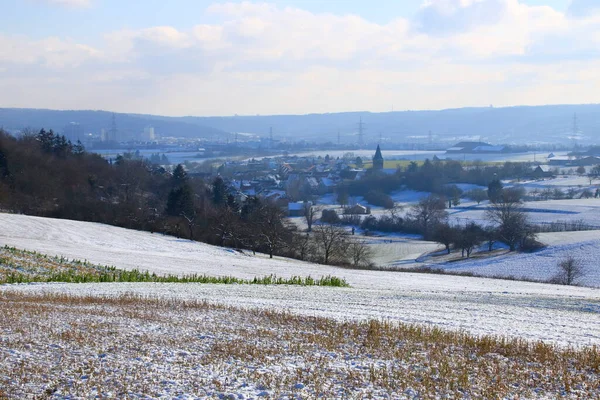 Vista Del Posto Gebersheim Vicino Leonberg Inverno — Foto Stock