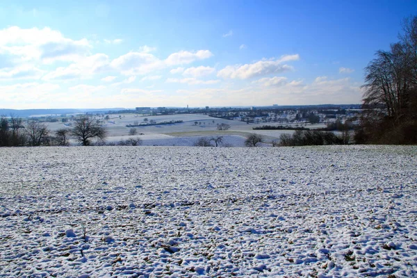 Kışın Rutesheim Şehrinin Manzarası — Stok fotoğraf
