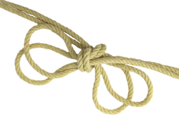 Nahaufnahme Von Knoten Oder Knoten Aus Zwei Seilen Die Auf — Stockfoto