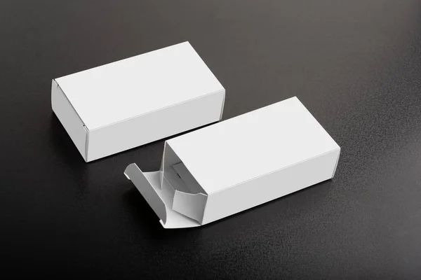 Deux Petits Paquets Sur Fond Sombre Modèle Série Maquettes Modifiable — Photo