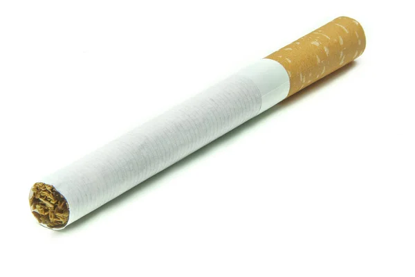 Estudio Solo Cigarrillo Con Fondo Blanco — Foto de Stock