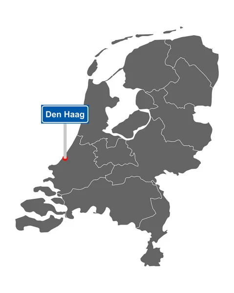 Mappa Dei Paesi Bassi Con Bandiera Nazionale Illustrazione Isolata Sfondo — Foto Stock