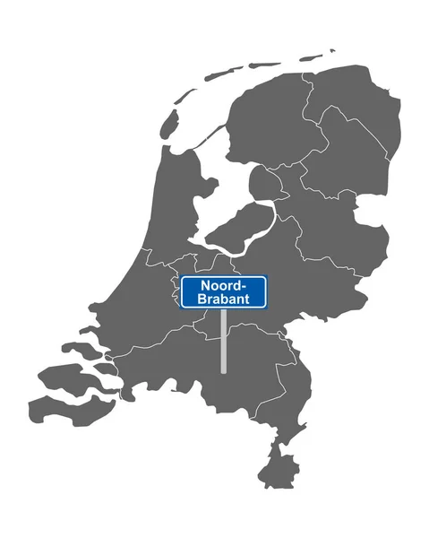 Kaart Van Nederlanden Met Landgrenzen — Stockfoto