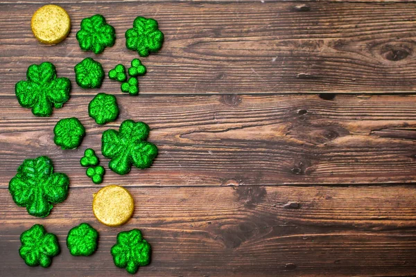 Glitter Cover Four Leaf Clovers Voor Saint Pattys Day Vulling — Stockfoto
