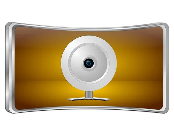 Knop Met Webcam Oranje Illustratie — Stockfoto