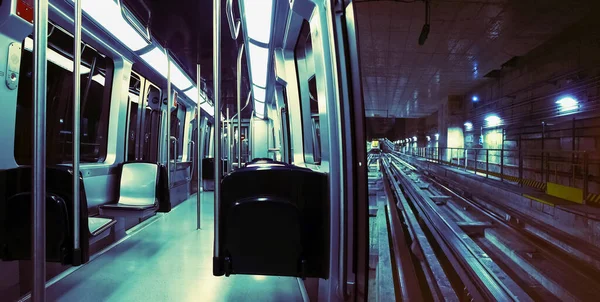 Secção Transversal Uma Secção Metro Que Mostra Transporte Vias — Fotografia de Stock
