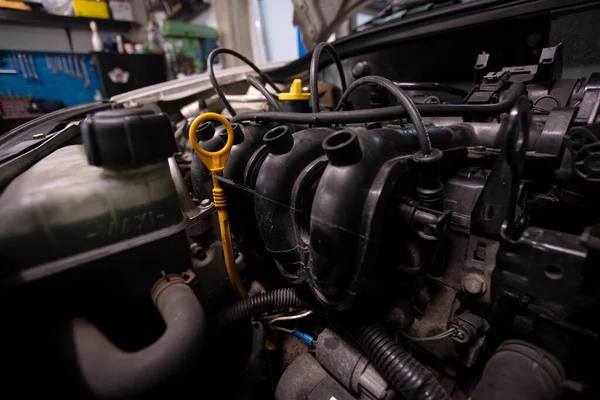 Automotor Onderhoud Reparatie Service Voertuig Auto Transport Uitrusting Auto Olie — Stockfoto