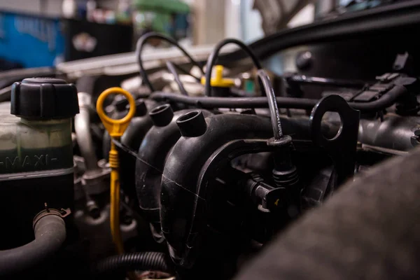 Motor Carro Reparação Manutenção Serviço Equipamento Peças Reparação Automóvel Óleo — Fotografia de Stock