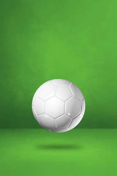 Білий Футбольний Ізольований Зеленому Фоні Студії Ілюстрація — стокове фото