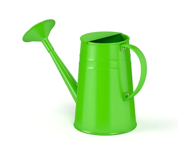 Green Watering Can White Background — Stock Photo, Image