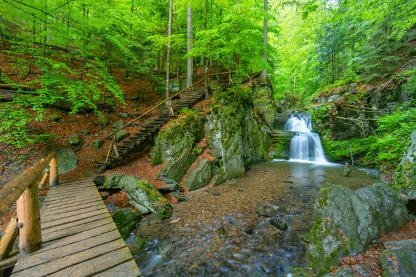 Resovské Vodopády Řece Huntavě Nizkách Jeseník Severní Morava Česká Republika — Stock fotografie