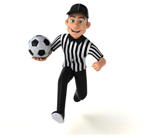 Divertente Illustrazione Arbitro Con Palla — Foto Stock