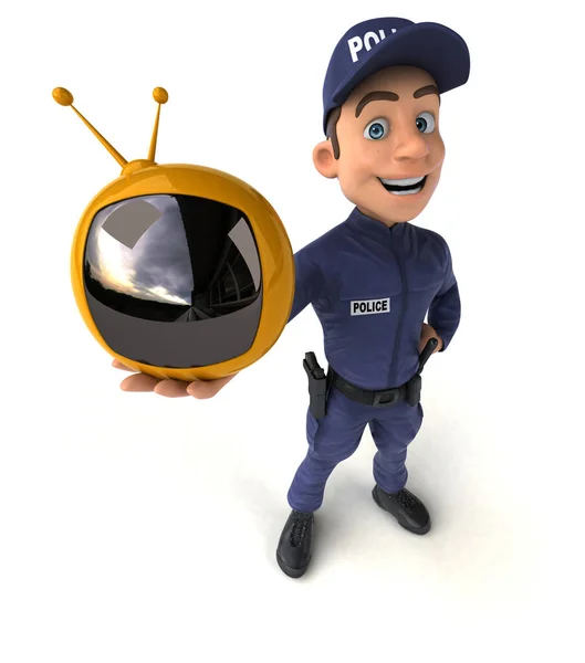 Rolig Illustration Tecknad Polis — Stockfoto