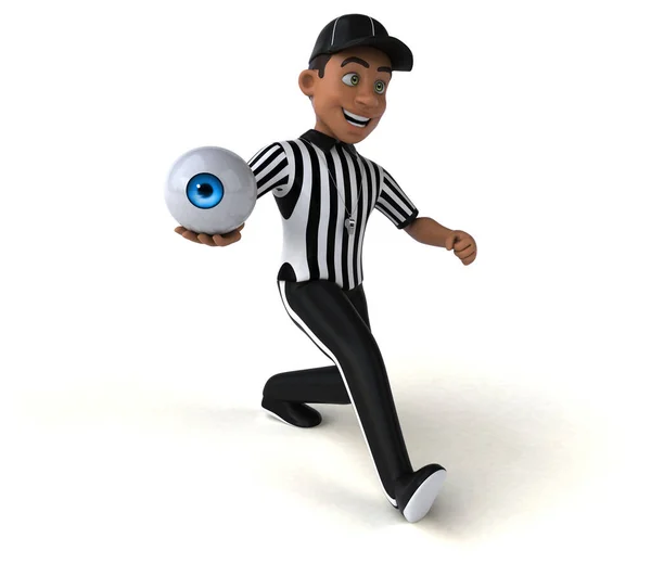 Fun Illustration Cartoon Referee Isolated White — Stock Photo, Image