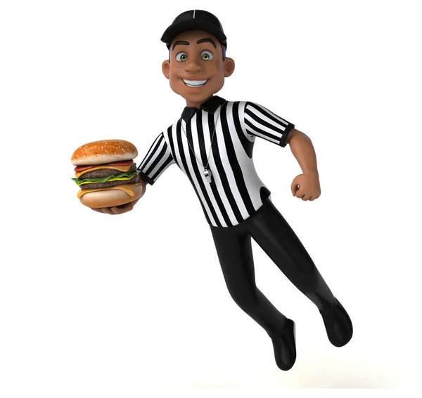 Fun Cartoon Character Burger Illustration Food Vegetables — Stock Photo, Image