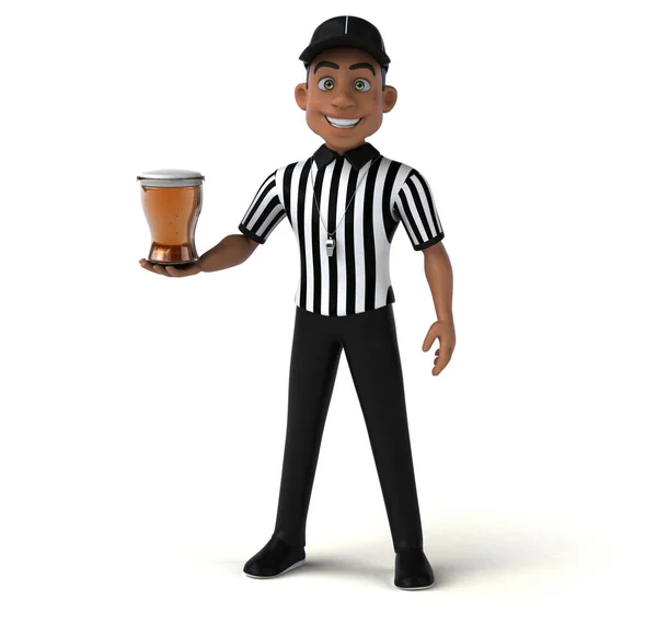 Illustrazione Arbitro Con Birra — Foto Stock