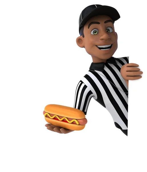 Fun Illustration Referee Pizza Food Concept — Stock Photo, Image