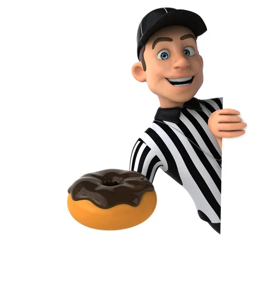 Fun Illustration Cartoon Character Donut — Stock Photo, Image