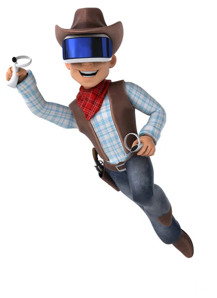 Fun Illustration Eines Cowboys Mit Einem Helm — Stockfoto