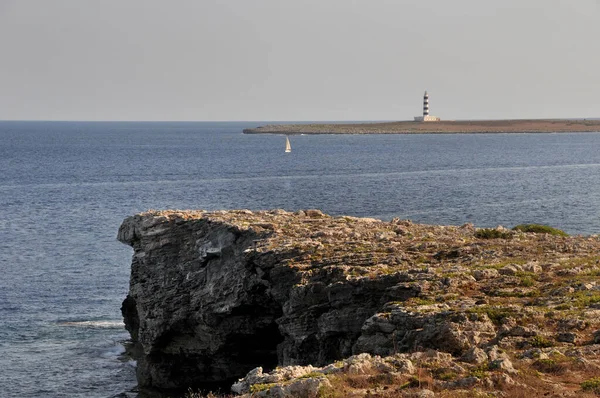 Faro Sulla Costa Del Mar Mediterraneo Nel Nord Israele — Foto Stock