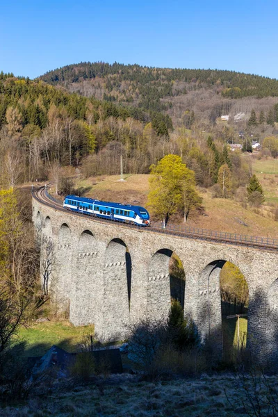 捷克共和国波希米亚北部Krystofovo Udoli的Novina铁路高架铁路 — 图库照片