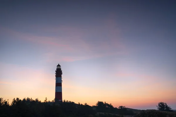 Leuchtturm Bei Sonnenuntergang Blick Von Der Spitze Des Meeres — Stockfoto