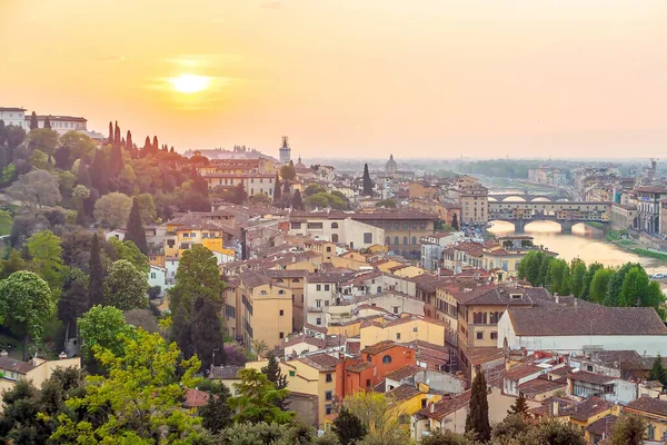 Флорентійське Місто Центрі Небесної Лінії Cityscape Tuscany Italy Sunset — стокове фото