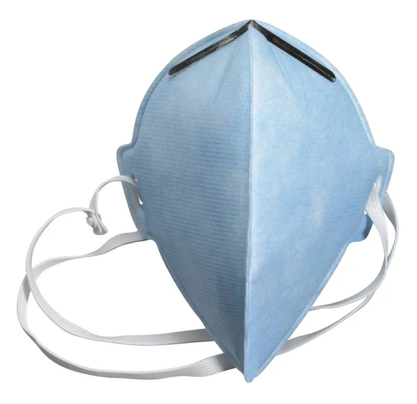 Μπλε Προστατευτική Μάσκα Που Απομονώνεται Λευκό Φόντο — Φωτογραφία Αρχείου