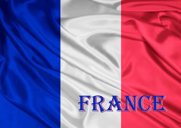 Bandeira França Textura Acetinada Fechar — Fotografia de Stock