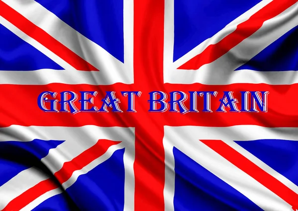 Waving National Flag Great Britain Inglés Cerca — Foto de Stock