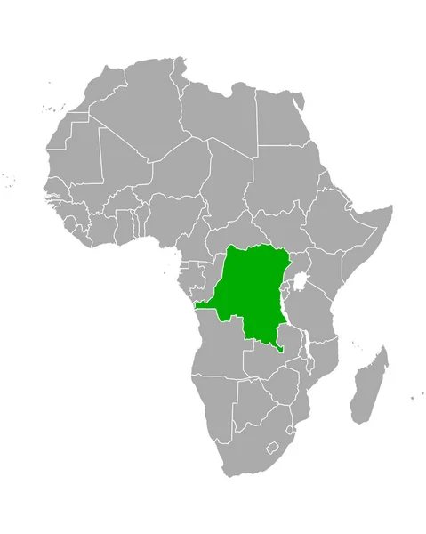 Карта Демократической Республики Конго Африке — стоковое фото