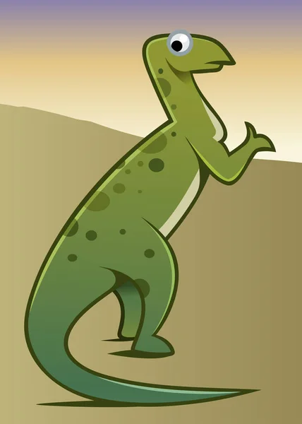 Vektor Illusztráció Egy Aranyos Rajzfilm Krokodil — Stock Fotó