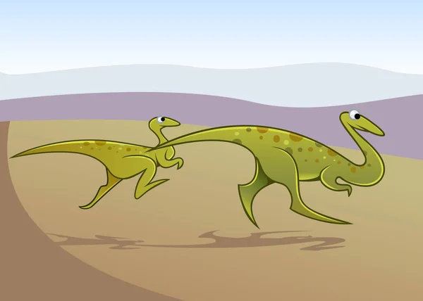 Egy Zöld Hátterű Dinoszaurusz Illusztrációja — Stock Fotó
