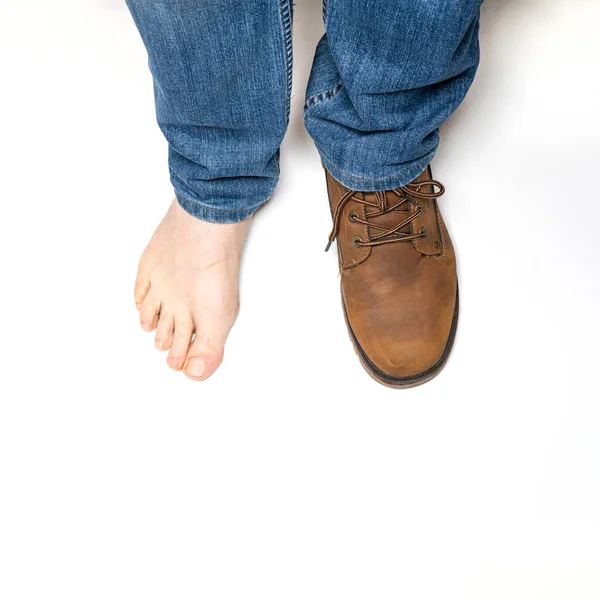 Feet Woman Legs White Background — Stock Photo, Image