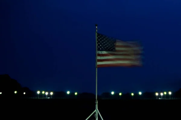 Usa Flagga Bakgrunden Natthimlen — Stockfoto