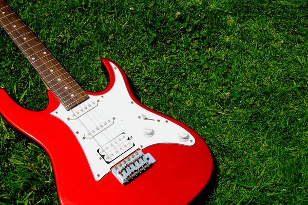 Guitarra Grama Verde — Fotografia de Stock