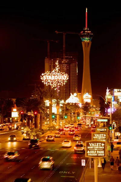 Las Vegas Nevada Usa December 2018 Nachtzicht Van Stad Barcelona — Stockfoto