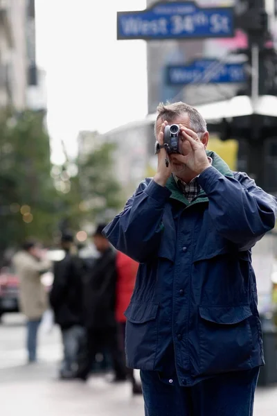 Man Camera City — Stock Photo, Image