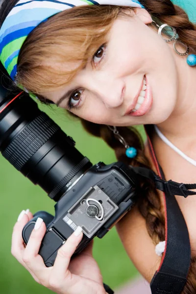 Portrait Young Woman Camera — Stock Photo, Image