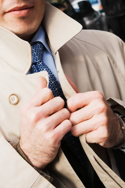 Close Van Een Man Een Pak Met Stropdas — Stockfoto