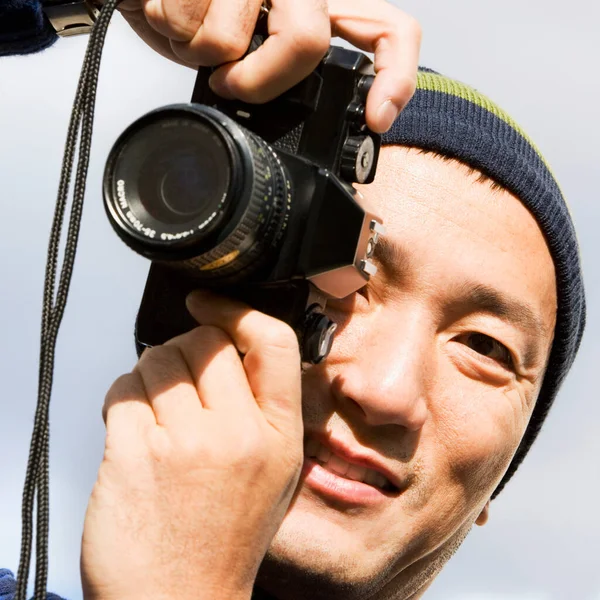 Young Man Camera — Stock Photo, Image