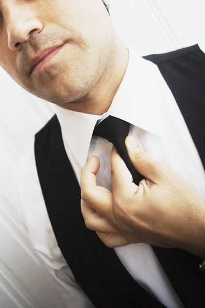 Primer Plano Hombre Negocios Con Corbata — Foto de Stock