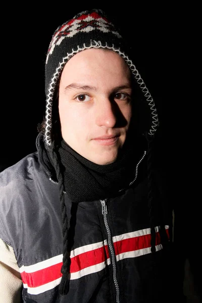 Portrait Young Man Hood — Stock Photo, Image