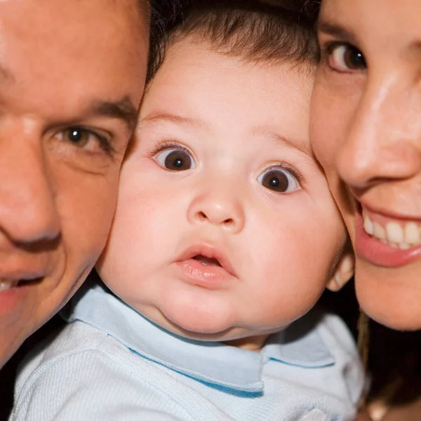 Portrait Young Family His Little Daughter — Stock Photo, Image